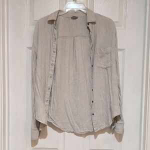 Aerie Taupe Button-Up Shirt
